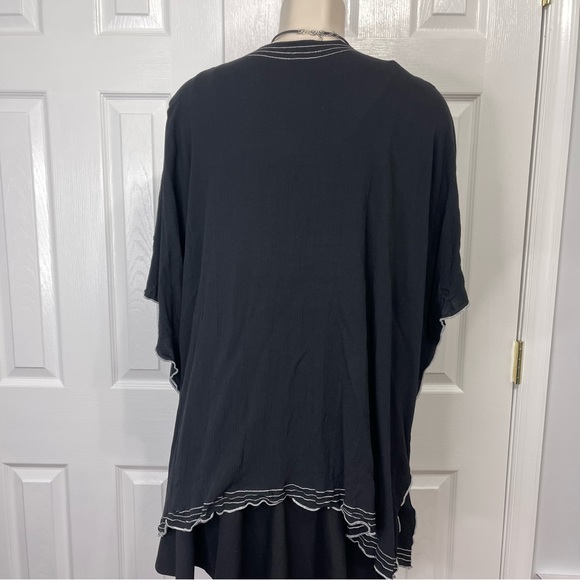 JACKET black LAYERING PIECE floral DRESSY embellished stitching BLACK one size - Picture 4 of 7